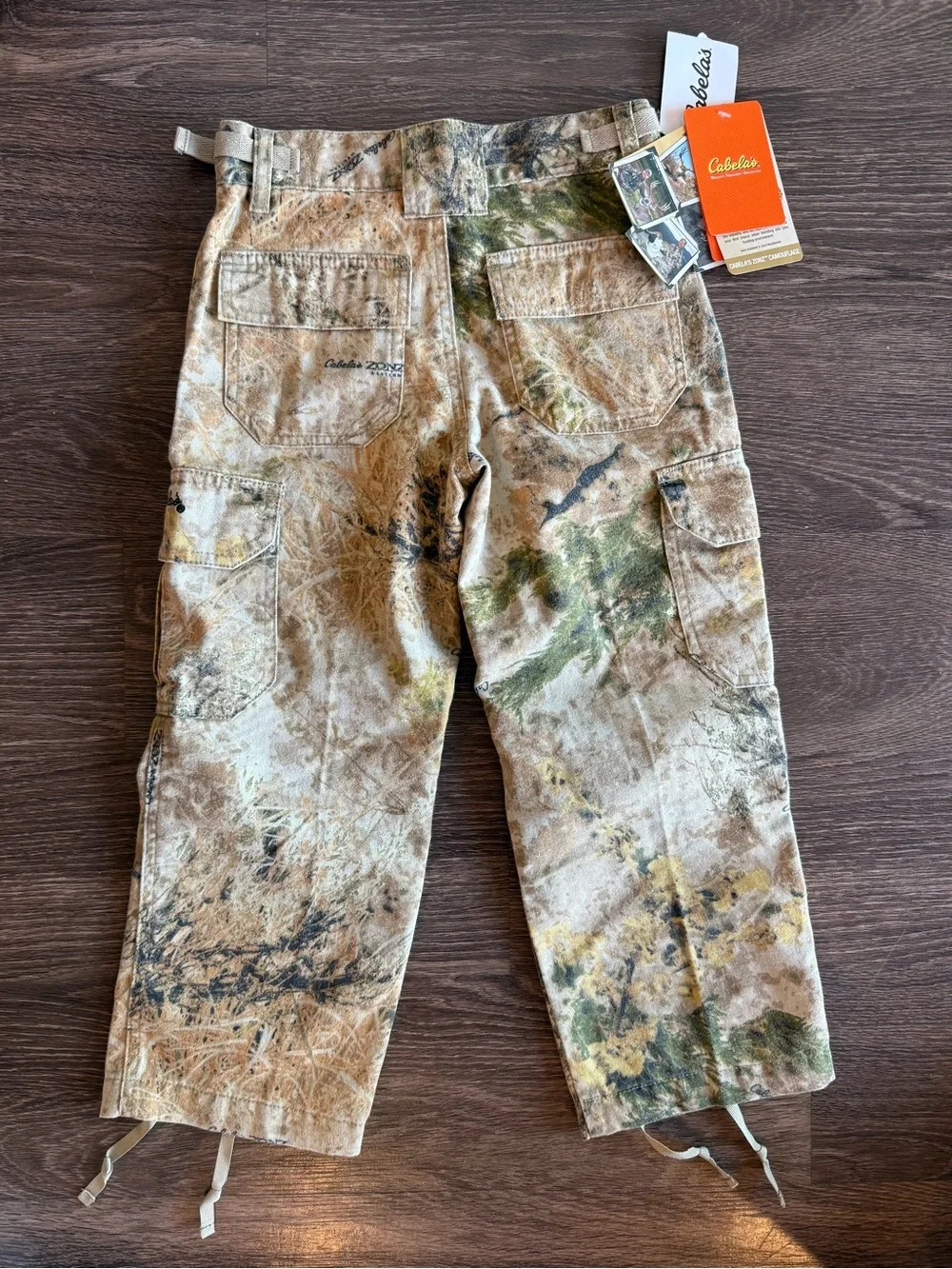 Cabela's Tan and Green Realtree-Style Cargo Pants